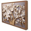Ver imagem 1 de Quadro Decorativo Caixa Floral Luxo Árvore da Paz TaColado Moldura Caixa 3cm Madeira sem Vidro 80 x