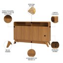 Ver imagem 3 de Buffet Aparador 125cm 4 Portas Orgânico Marlo Nature Z56 - Mpozenato