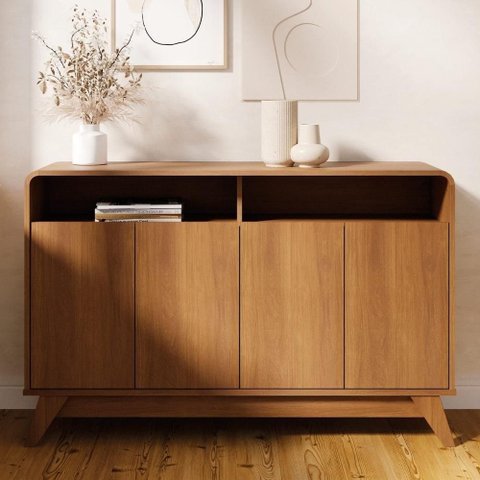 Buffet Aparador 125cm 4 Portas Orgânico Marlo Nature Z56 - Mpozenato