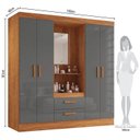 Ver imagem 3 de Guarda-Roupa Casal com Espelho 4 Portas e 2 Gavetas Valenza Yescasa