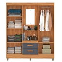 Ver imagem 4 de Guarda-Roupa Casal com Espelho 4 Portas e 2 Gavetas Valenza Yescasa