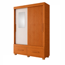 Ver imagem 2 de Guarda-Roupa Solteiro 2 Portas de Correr com Espelho 2 Gavetas Sereno Freijo Off White Caemmun