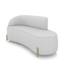 Ver imagem 1 de Sofá 3 Lugares Orgânico 180cm Pé Dourado Morgan Linho Cinza D03 - D’Rossi