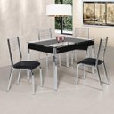 Ver imagem 1 de Conjunto de Mesa Tampo em Vidro 4 Cadeiras Camila Premium Ciplafe