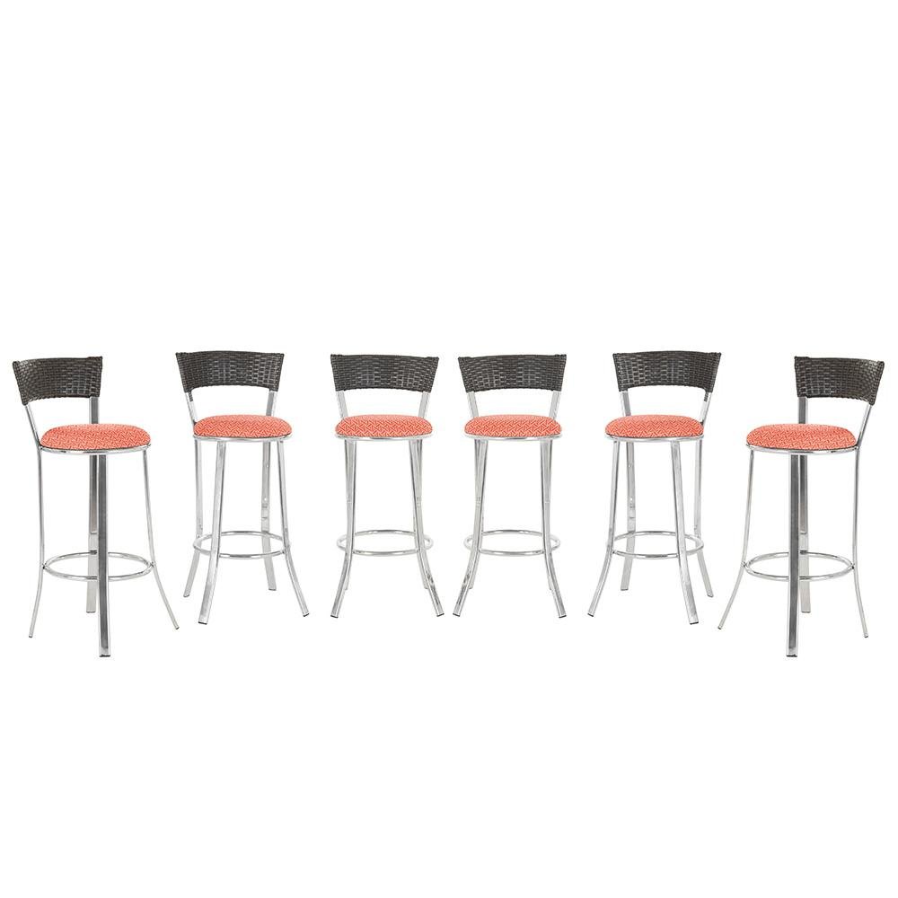 Kit Banqueta Bistro para Bar, Cozinha, Balcão em Alumínio e Fibra Tc Zanutto 6 Unidades Argila