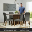Ver imagem 4 de Conjunto Sala de Jantar Mesa Tampo de Madeira 6 Cadeiras Rustic/cinza/silver Renata Madesa