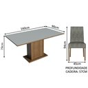 Ver imagem 3 de Conjunto Sala de Jantar Mesa Tampo de Madeira 6 Cadeiras Rustic/cinza/silver Renata Madesa