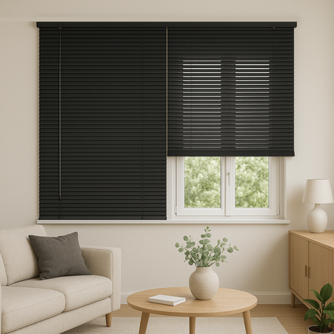 Persiana Pvc Trilho Metálico 200larg X 220alt (2 Pçs) - Preta