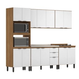 Cozinha Completa Modular Firenze 5 Peças Amêndola Touch Branco FHR001 Demóbile - 1