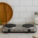 Ver imagem 1 de Fogão Elétrico Portátil 2 Bocas Inox 110v 2kw de Potencia