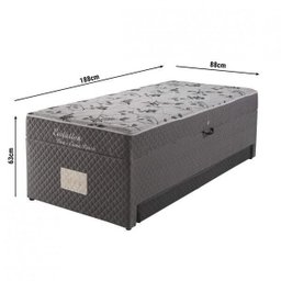 Bicama Box Solteiro com Baú Espresso Móveis Molas Bonnel Evolution 188x88x63cm - 2