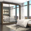 Ver imagem 1 de Guarda-Roupa Casal 4 Espelhos 3 Portas de Correr 4 Gavetas Max Premium Espresso Móveis