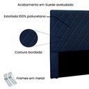 Ver imagem 4 de Cabeceira Casal Tina 140cm Estofada Fixação no Box Mdf-mdp Suede Azul Loja Sheep