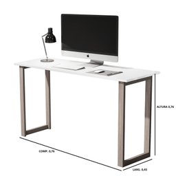 Mesa de Estudo Office 0,76cm - Pés em Madeira Maciça C/ Pintura Anti Umidade - Tampo 15mm C/ Fita de - 3