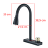Cuba Cozinha Gourmet Premium Cascata com Torneira Lavador Copos Aço Inox 304 Preto - 4
