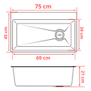 Ver imagem 3 de Cuba Cozinha Gourmet Premium Cascata com Torneira Lavador Copos Aço Inox 304 Preto