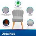 Ver imagem 3 de Cadeira Pétala para Sala de Jantar Confortável e Reforçada Suede