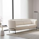 Ver imagem 3 de Sofá Oslo 3 Lugares 230cm Off White Bouclé Base Aço Preto Sofá Home