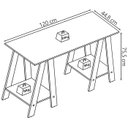 Ver imagem 4 de Escrivaninha Mesa Escritorio Cavalete 2 Prateleiras Mell Branco B61 Novam