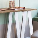 Ver imagem 5 de Escrivaninha Mesa Escritorio Cavalete 2 Prateleiras Mell Branco B61 Novam