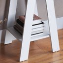 Ver imagem 6 de Escrivaninha Mesa Escritorio Cavalete 2 Prateleiras Mell Branco B61 Novam