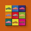 Ver imagem 1 de Fuscas Pop Art- Módulo Decorativo com 9 Peças