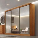 Ver imagem 4 de Guarda Roupa Casal Lôgan 3 Portas com Espelho 6 Gavetas Cinamomo - Novo Horizonte