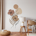 Ver imagem 1 de Adesivo de Parede Flor Contemporâneo Marrom Pastel Minimalista