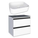 Ver imagem 1 de Gabinete Para Banheiro Gaia 60 com Cuba Luna Cozimax Branco