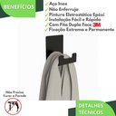 Ver imagem 2 de Gancho Adesivo 3m Cabide De Parede Preto Autocolante ELG