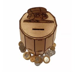 Kit Com 30 Barril Do Chaves Cofre Em Mdf Cru 15 Cm - 3