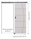Ver imagem 2 de Porta Branca Friso 23 90x210cm + Kit Correr Preto Sobrepor