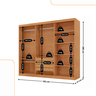 Guarda Roupa Casal Connor 100 Mdf 3 Portas 4 Gavetas e 6 Prateleiras Moderna Mobília - 3