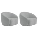 Ver imagem 1 de Kit 02 Poltronas Orgânica Luxo Recepção Amore Bouclé Cinza - Amarena Móveis