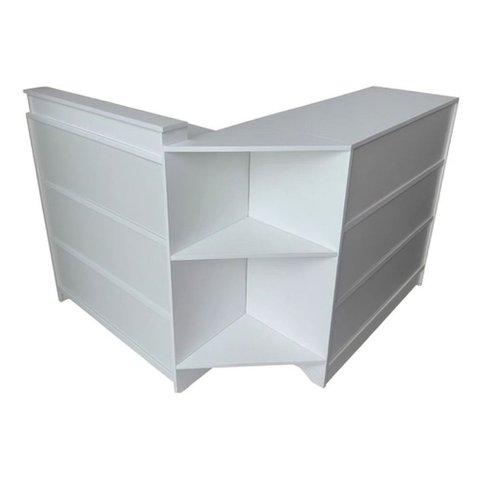 Balcão Caixa + Recepção 100% Mdf Branco - Suprema Móveis