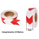 Ver imagem 2 de Faixa Refletiva Sinalizaçao 25 Metros Segurança Vermelho Branco Automotivo Estrada Caminhao Transito