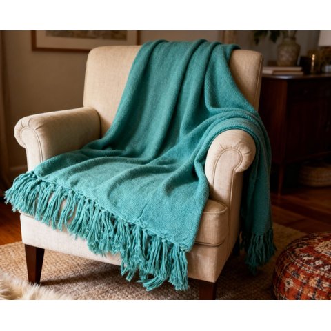 Manta em Algodão 1,80 X 2,30 Verde Água