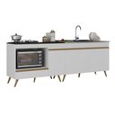 Ver imagem 1 de Kit Balcão Cozinha para Cooktop/forno 105cm e Gabinete Pia 120cm Veneza Multimóveis Mp2290