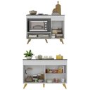 Ver imagem 5 de Kit Balcão Cozinha para Cooktop/forno 105cm e Gabinete Pia 120cm Veneza Multimóveis Mp2290