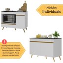 Ver imagem 2 de Kit Balcão Cozinha para Cooktop/forno 105cm e Gabinete Pia 120cm Veneza Multimóveis Mp2290