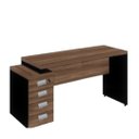 Ver imagem 1 de Mesa Pedestal reta cor Nature/Preto 04 gavetas 0,73×1,92X0,70 Incoflex
