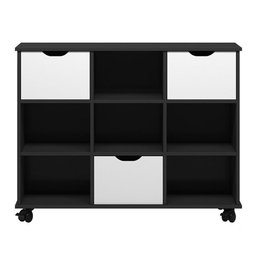 Nicho Organizador com Rodízios Toys 3 Gavetas Q01 Preto/Branco - Mpozenato - 1