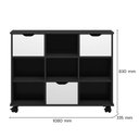 Ver imagem 4 de Nicho Organizador com Rodízios Toys 3 Gavetas Q01 Preto/Branco - Mpozenato