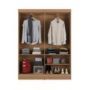 Ver imagem 5 de Guarda Roupa 4 Portas de Abrir Solteiro 135cm 5 Nichos Renzo Carvalho com Off White