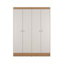 Ver imagem 4 de Guarda Roupa 4 Portas de Abrir Solteiro 135cm 5 Nichos Renzo Carvalho com Off White