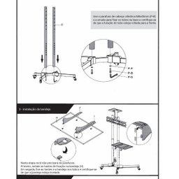 Pedestal Tv de 42 a 65 Polegadas com Bandeja e Ajuste de Altura Ped 4265 - 9