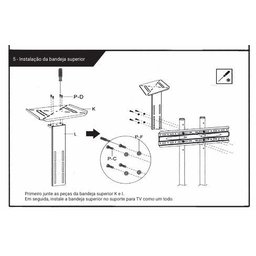 Pedestal Tv de 42 a 65 Polegadas com Bandeja e Ajuste de Altura Ped 4265 - 11