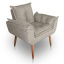 Ver imagem 4 de Kit 02 Poltrona para Sala e Quarto Decorativa Opala Suede Bege