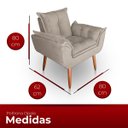 Ver imagem 6 de Kit 02 Poltrona para Sala e Quarto Decorativa Opala Suede Bege
