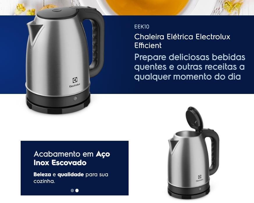 Chaleira Elétrica Electrolux 1,8l Inox Efficient Eek10 220v - 7